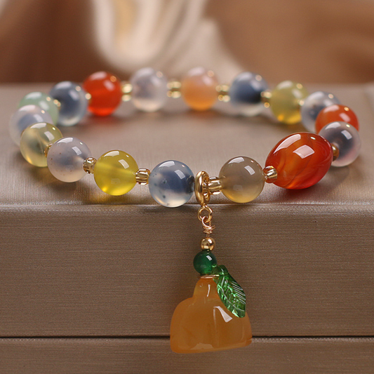 Lotus flower · loose heart agate bracelet