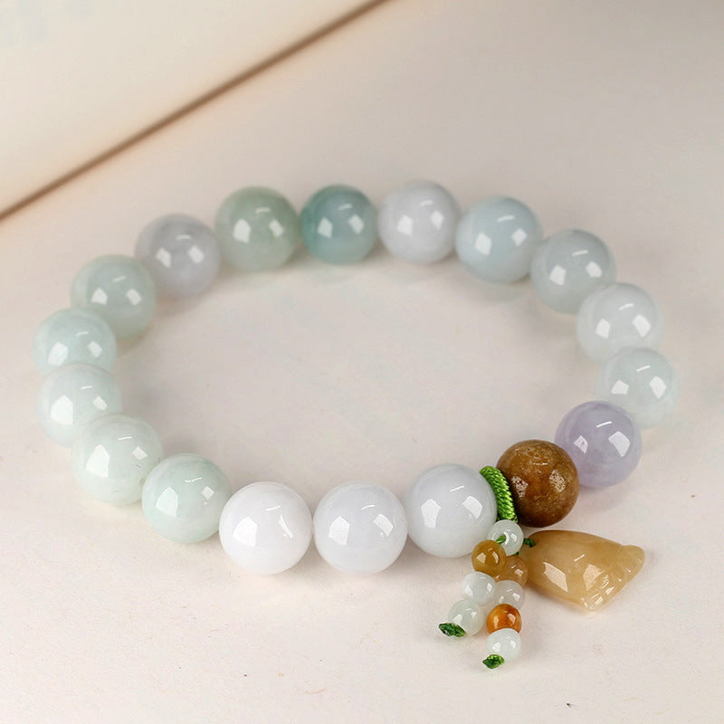 Brazalete de piedra de jade esmeralda - Buda Maitreya