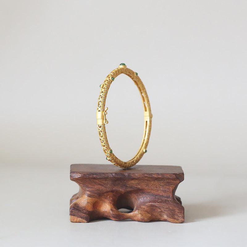 Pulsera de piedra Jade Esmeralda · Fe