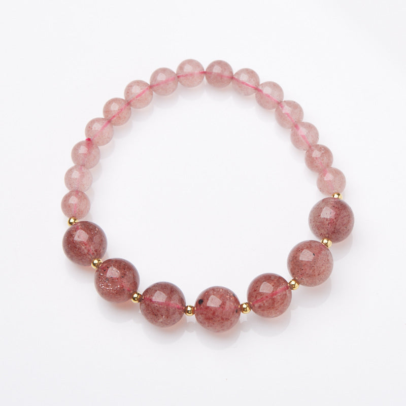 Pulsera de cristal de fresa rojo sangre de paloma natural