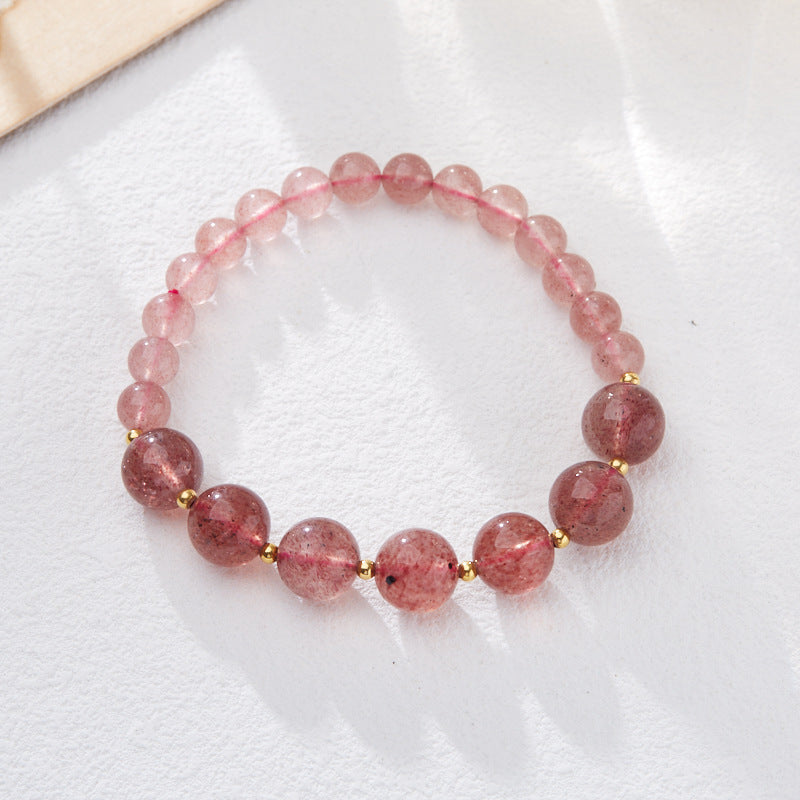 Pulsera de cristal de fresa rojo sangre de paloma natural