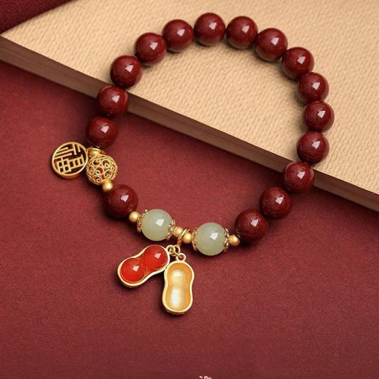 Pulsera de Cinabrio Natural Suerte Cacahuete