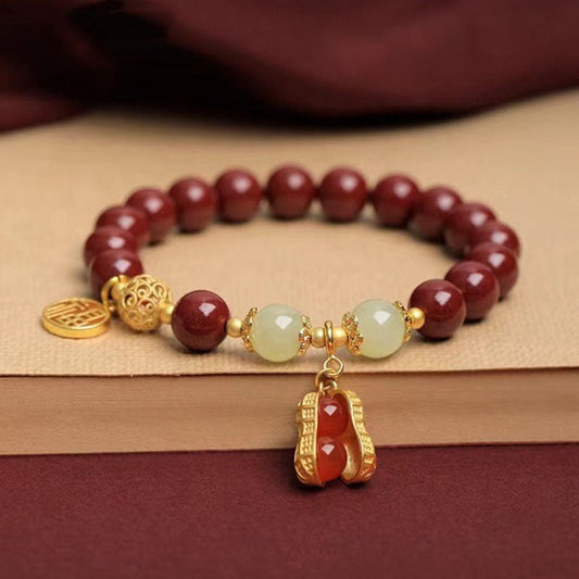 Pulsera de Cinabrio Natural Suerte Cacahuete