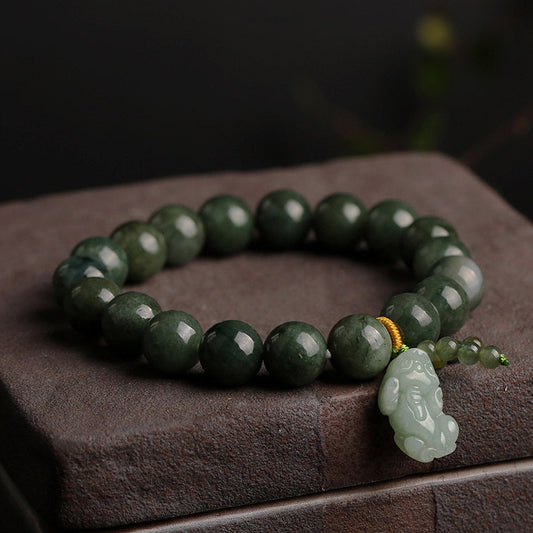 Pulsera de jade verde de aceite natural