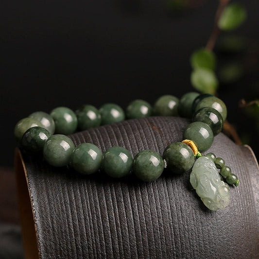 Pulsera de jade verde de aceite natural