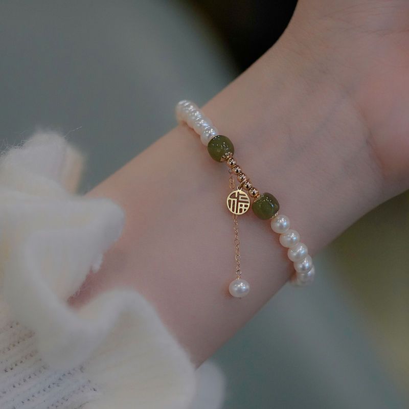 «Chica con suerte» · Pulsera de perlas y cristales
