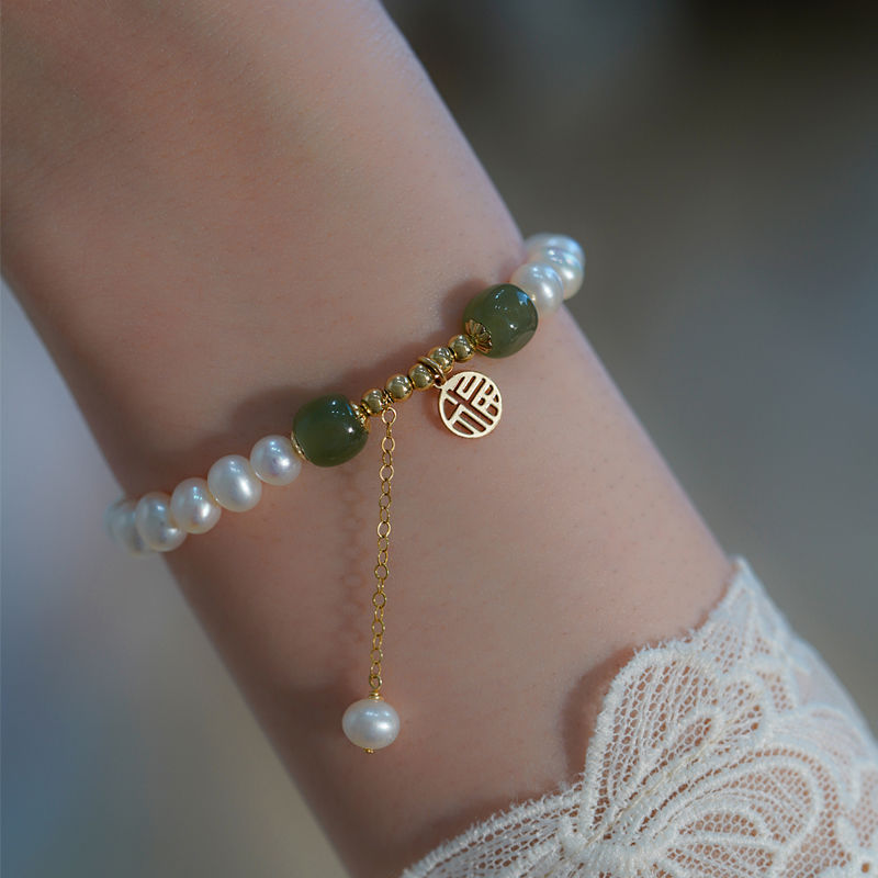 «Chica con suerte» · Pulsera de perlas y cristales