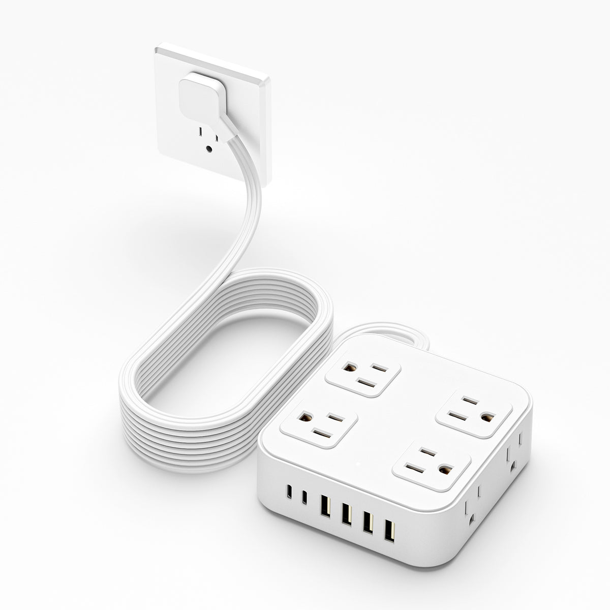 BreezeVell Outlet Extender with 8 Outlets 4 USB Ports (2 USB C), 5Ft