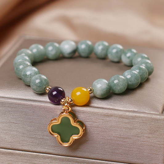 Four Leaf Clover · Agate Bracelet