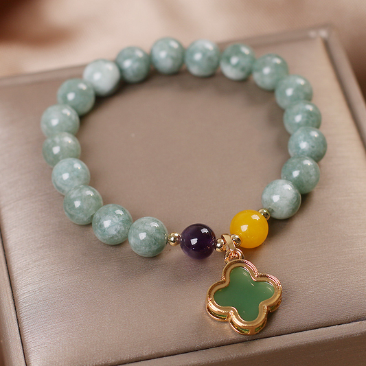 Four Leaf Clover · Agate Bracelet