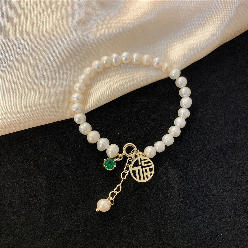«Chica con suerte» · Pulsera de perlas y cristales