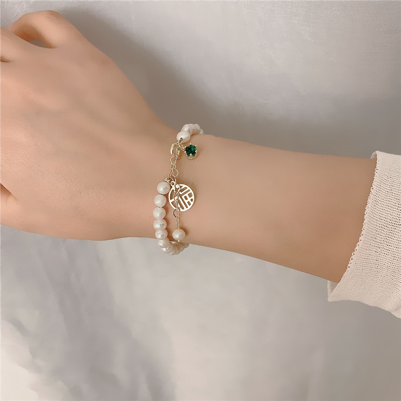 «Chica con suerte» · Pulsera de perlas y cristales