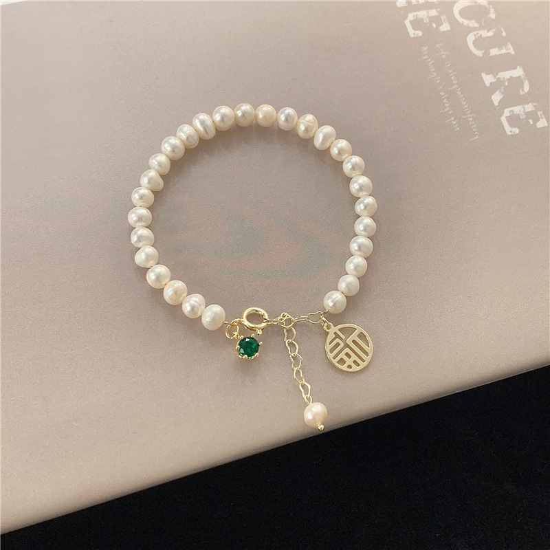 «Chica con suerte» · Pulsera de perlas y cristales