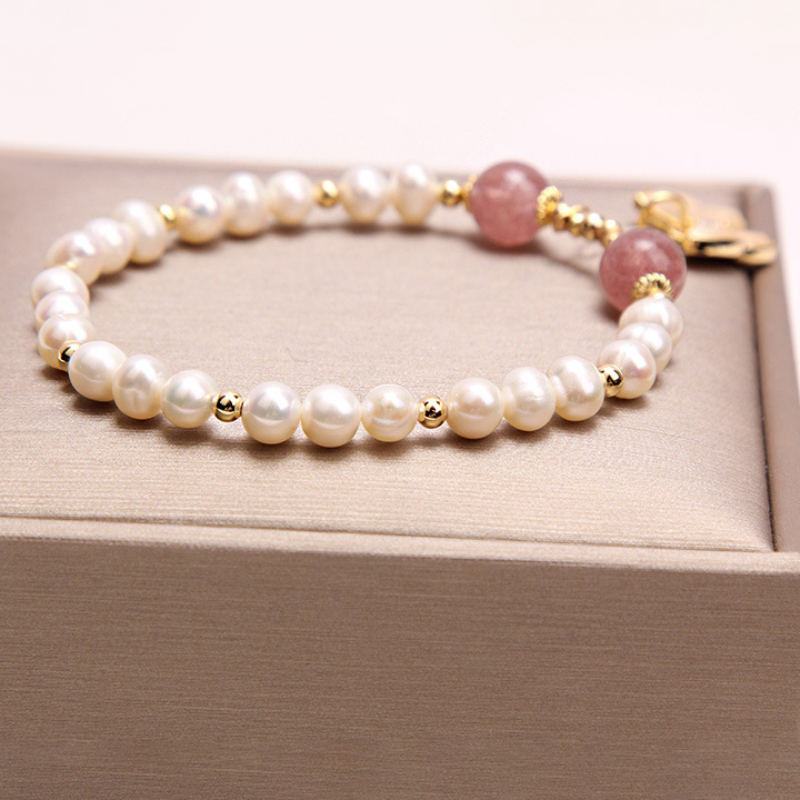 Butterfly · Pearl crystal bracelet