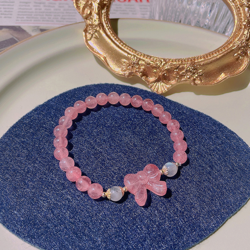 bow-knot · Strawberry Crystal Bracelet