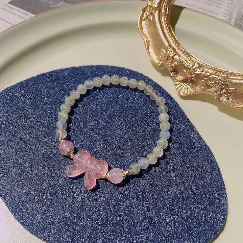 bow-knot · Strawberry Crystal Bracelet