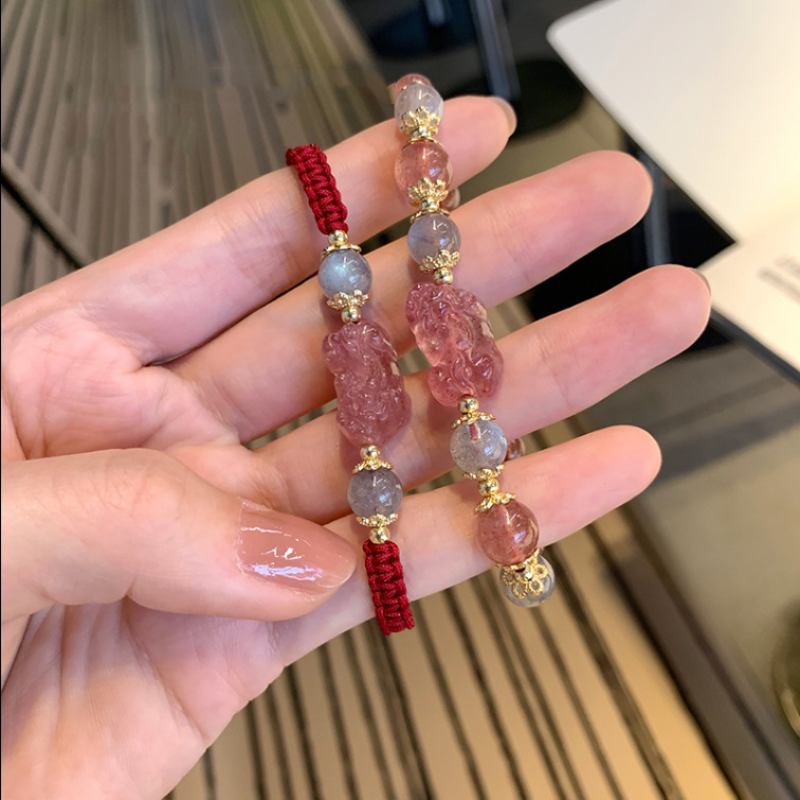 Pulsera de Pi Yao con Turmalina y Piedra Luna