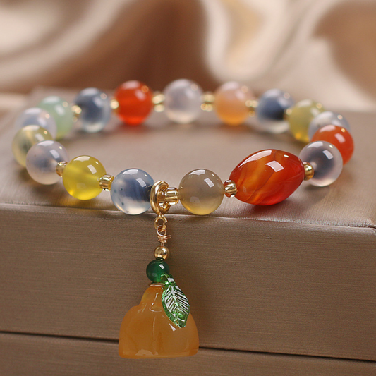 Lotus flower · loose heart agate bracelet