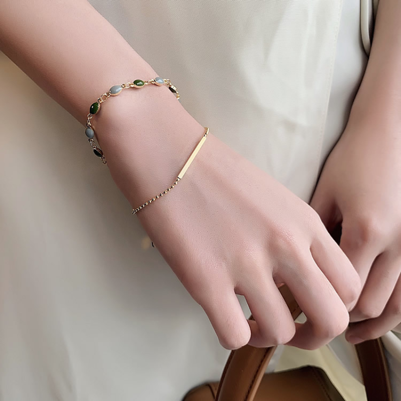 Duet • Pulsera de piedra de jade esmeralda