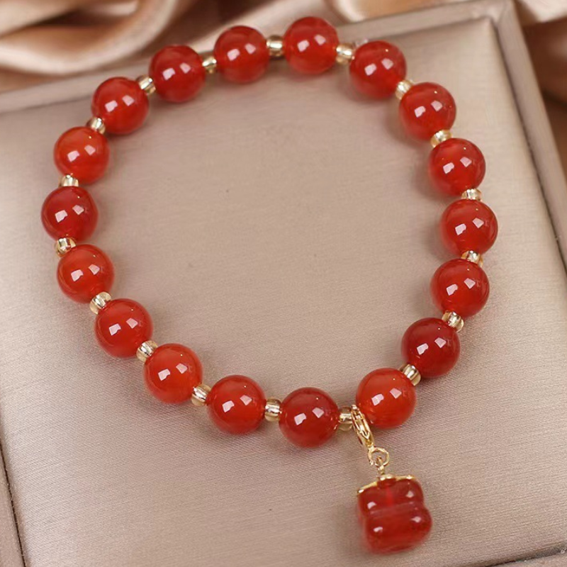 Persimmon · Natural Red Agate Bracelet