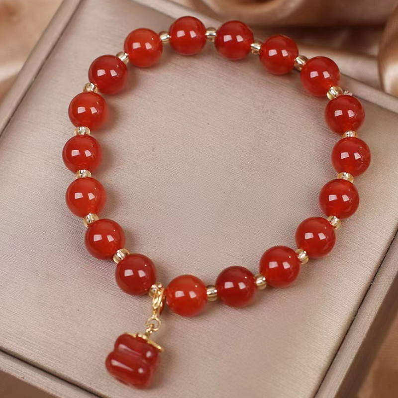 Persimmon · Natural Red Agate Bracelet