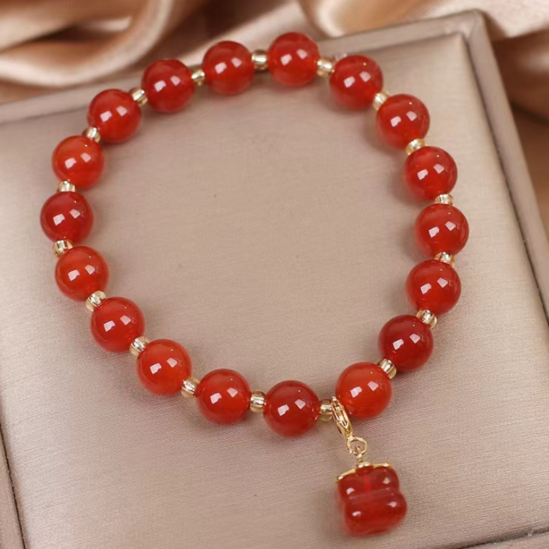 Persimmon · Natural Red Agate Bracelet
