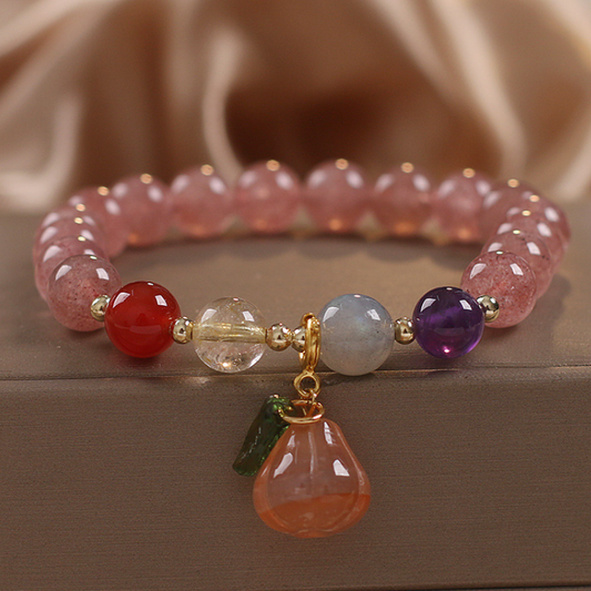 Calabaza de la Suerte · Pulsera de Cristal de Fresa