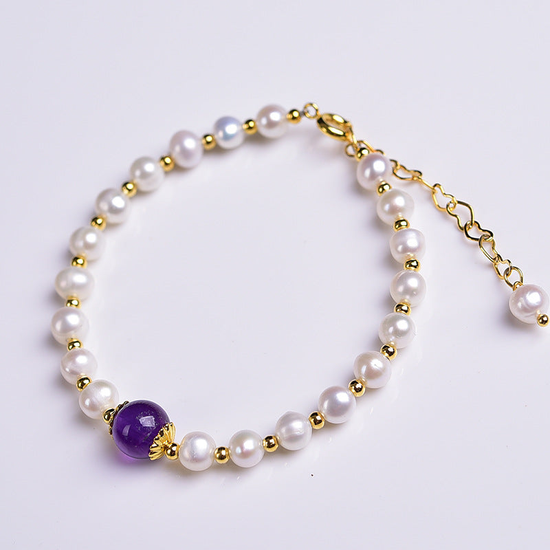 Transfer beads · Amethyst Pearl Bracelet