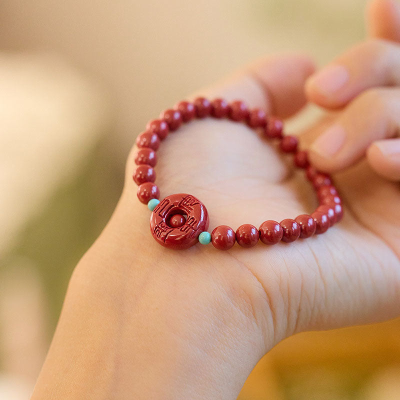 Hebilla pacífica · Pulsera de cinabrio natural
