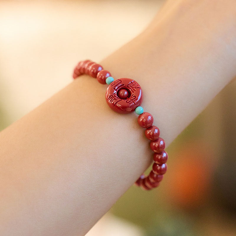 Hebilla pacífica · Pulsera de cinabrio natural