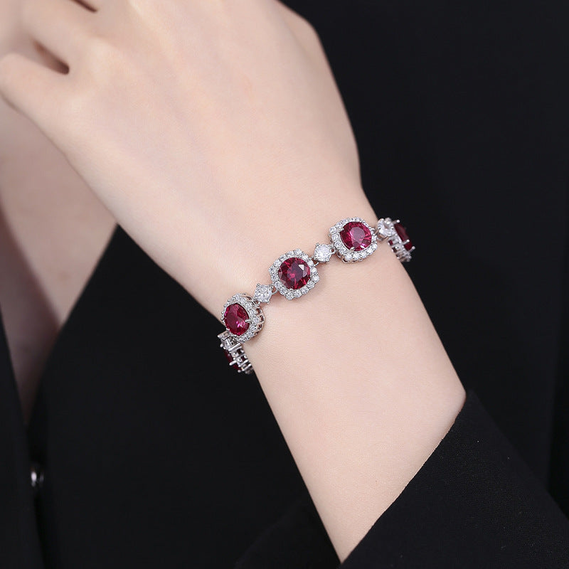 Pulsera redonda de diamantes naturales incrustados