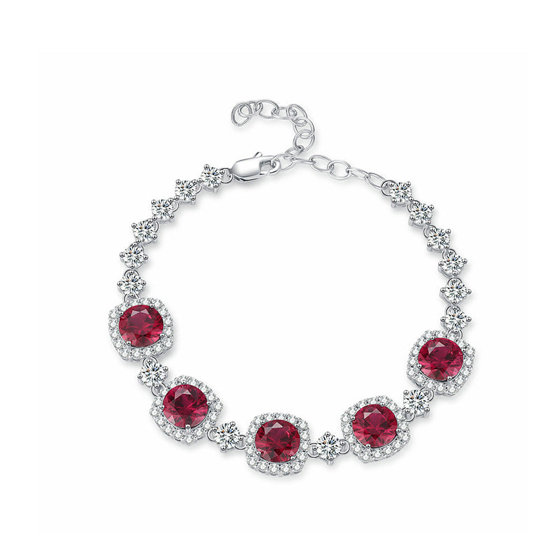 Pulsera redonda de diamantes naturales incrustados