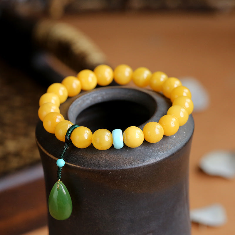 Pulsera de jade con cera de abejas natural