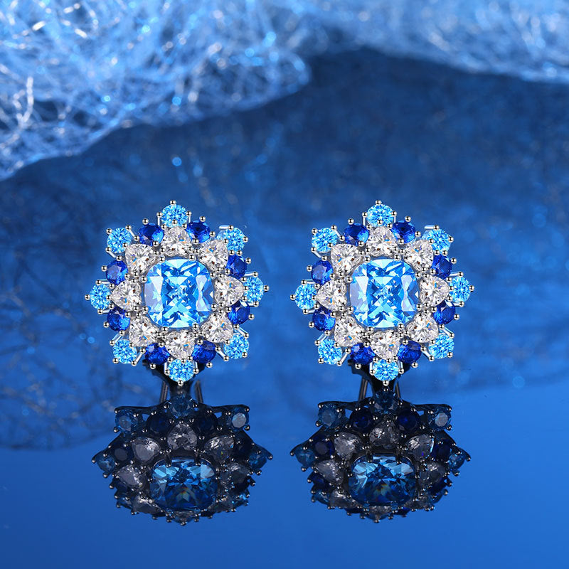 Sea blue natural diamond necklace ring earring bracelet