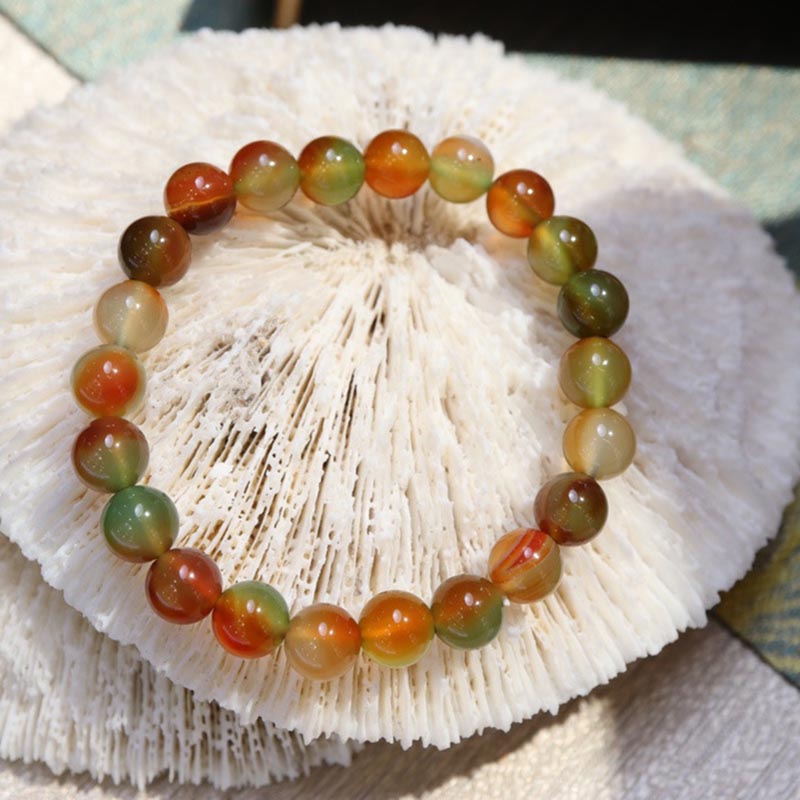 Pulsera de ágata natural pavo real onírico