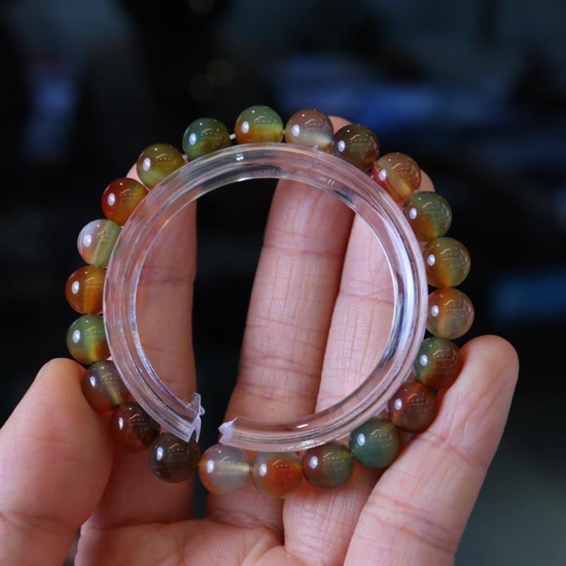 Pulsera de ágata natural pavo real onírico
