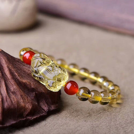 PiYao · Citrine & Agate bracelet