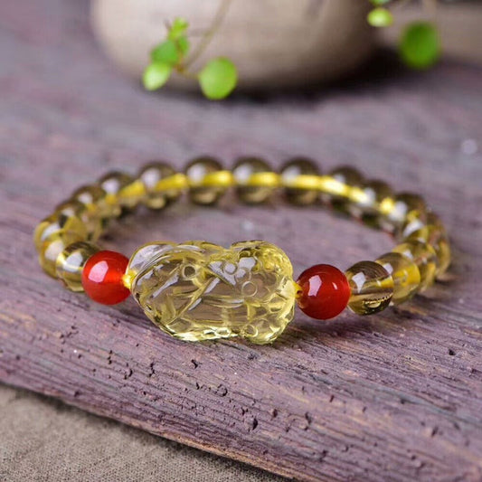 PiYao · Citrine & Agate bracelet