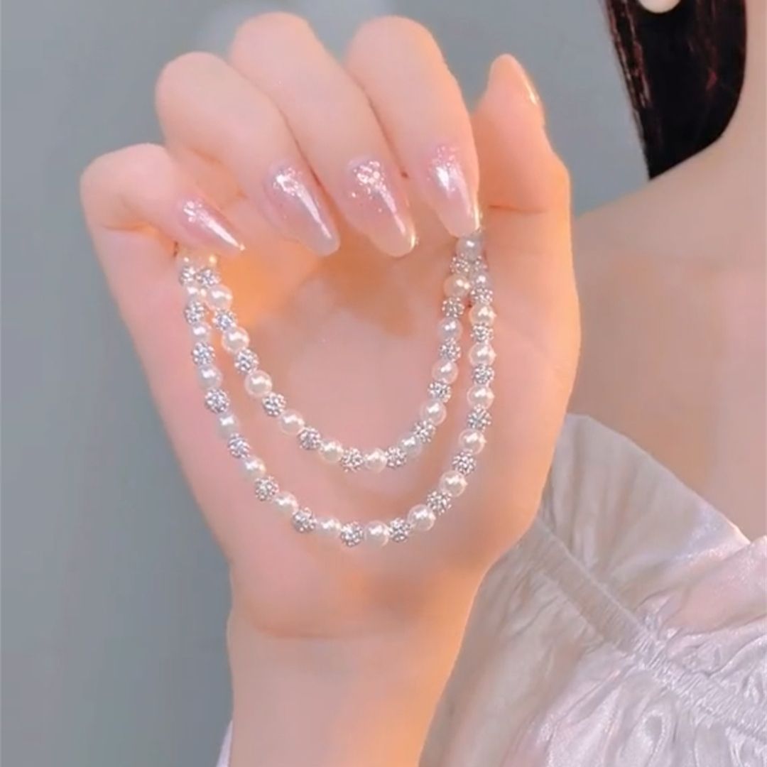 Collar y pulsera de perlas naturales de agua dulce "Cielo Estrellado"