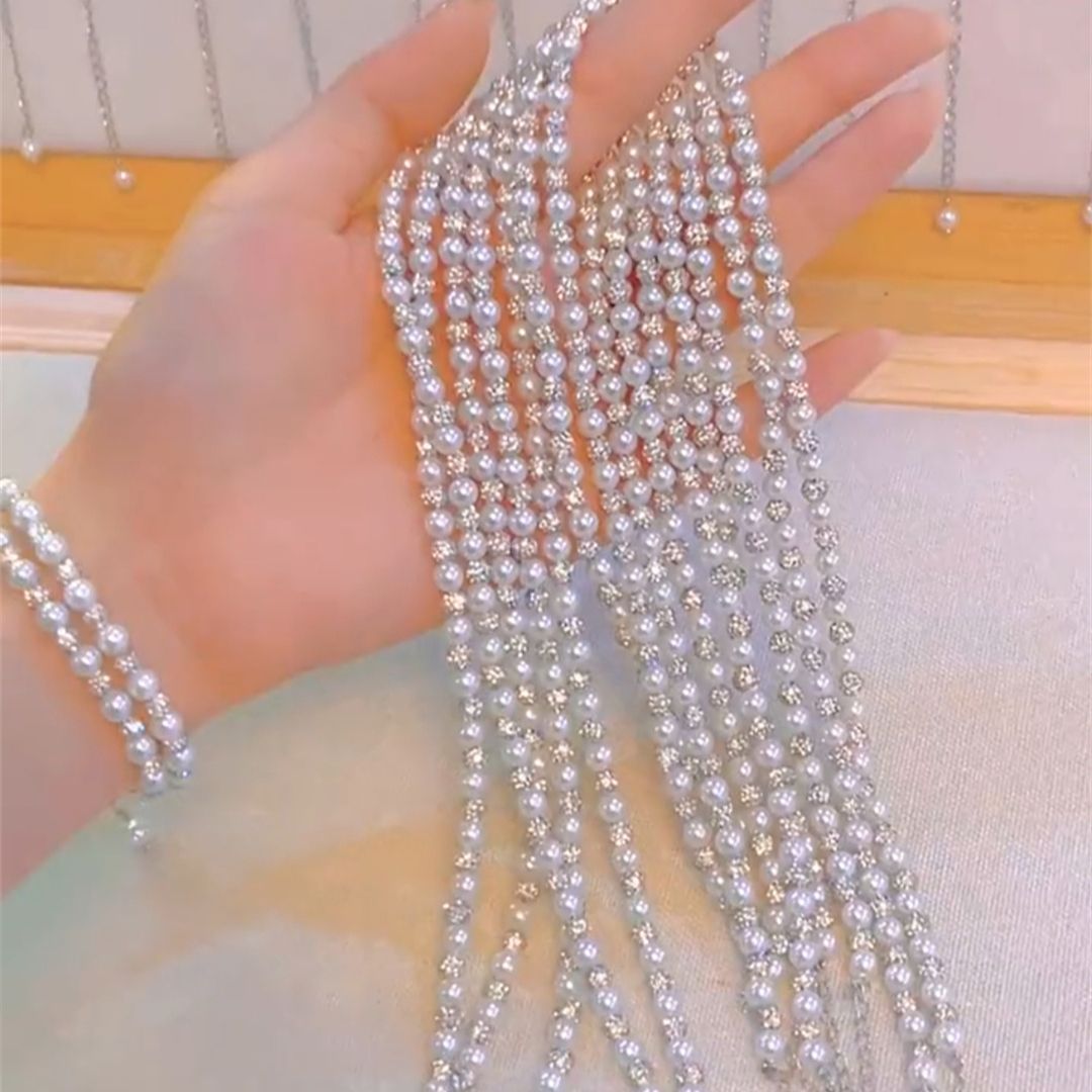 Collar y pulsera de perlas naturales de agua dulce "Cielo Estrellado"