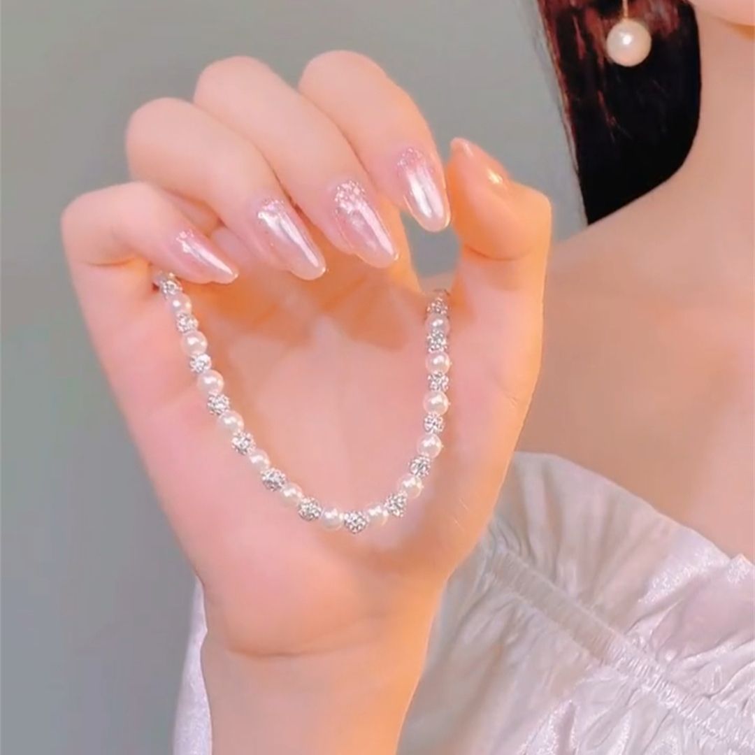 Collar y pulsera de perlas naturales de agua dulce "Cielo Estrellado"