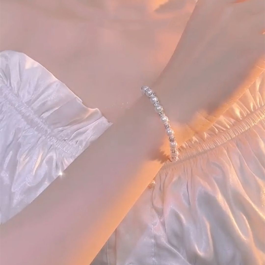 Collar y pulsera de perlas naturales de agua dulce "Cielo Estrellado"