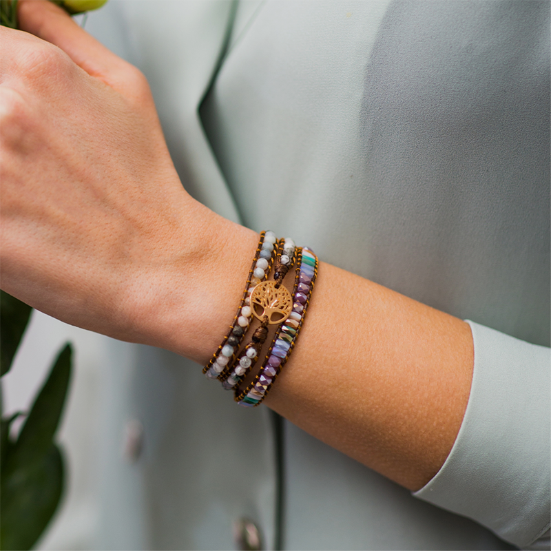 Pulsera de ágata Jaspe Árbol de la Vida