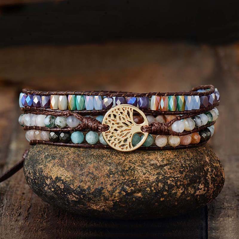 Pulsera de ágata Jaspe Árbol de la Vida