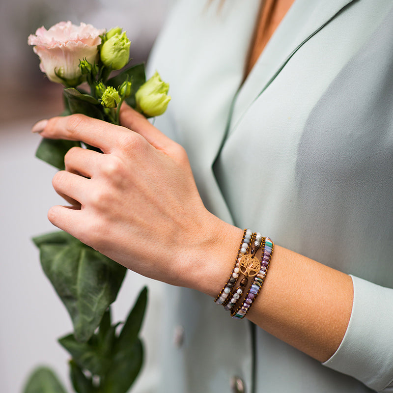 Pulsera de ágata Jaspe Árbol de la Vida