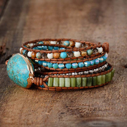 Pulsera Envolvente de Jaspe Oceánico