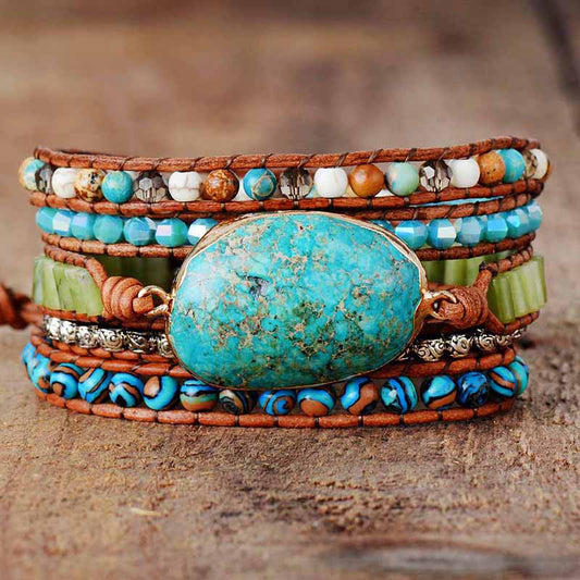 Pulsera Envolvente de Jaspe Oceánico