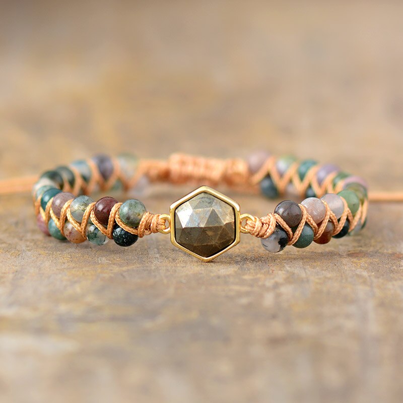 Pulsera Hexagonal de Labradorita "Sueño"