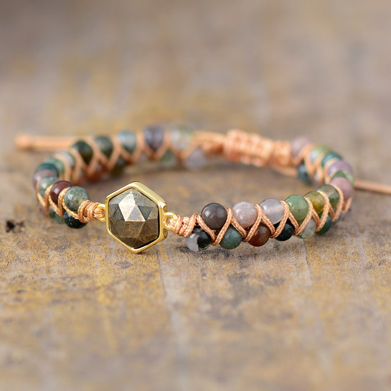 Pulsera Hexagonal de Labradorita "Sueño"
