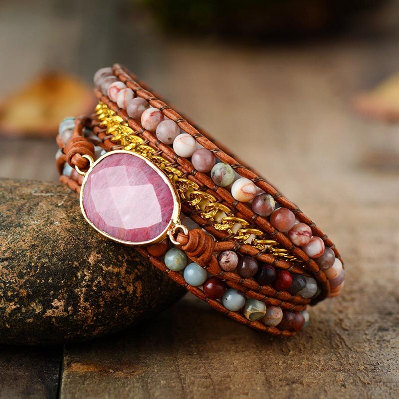 Pulsera protectora de rodonita
